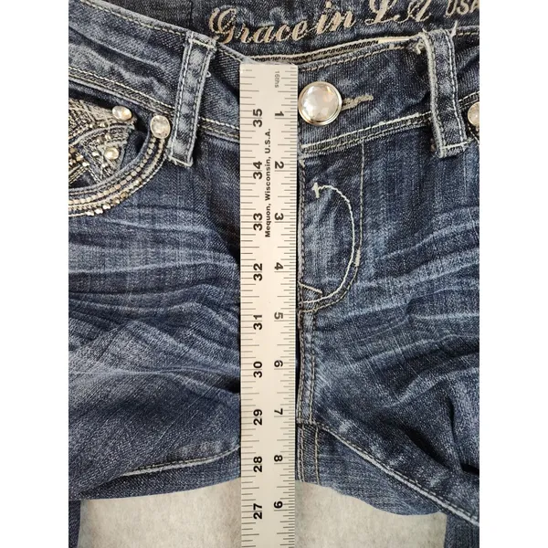 GRACE IN LA Jeans Women's Size 5 Bling Pockets 28 x 28 ish Medium Wash Soft!‎ - Image 15