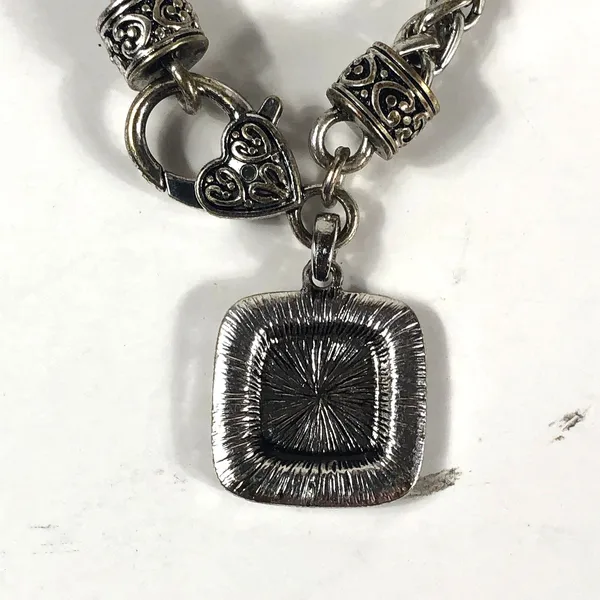 University of Alabama Silver Tone Bracelet 7.75" Long Heart Lock Closure - Image 6