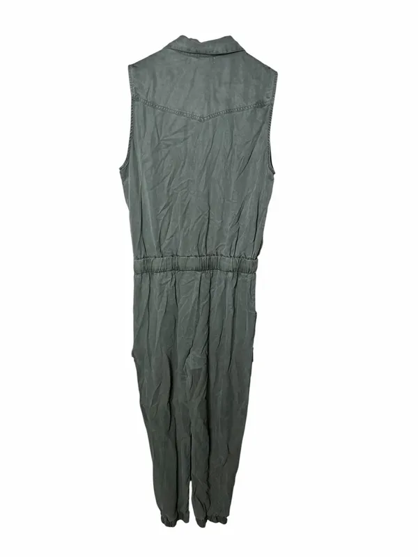 New Young Fabulous & Broke Olive Green Cargo Utility Jumpsuit Tencel Size Medium - Image 3