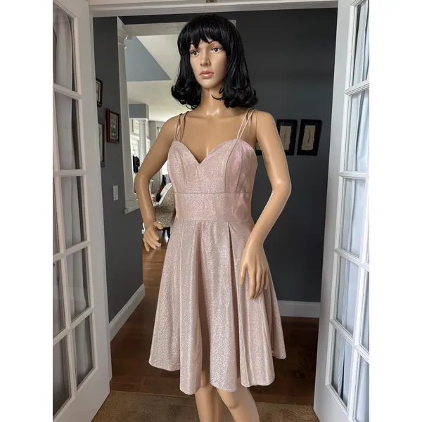 Chic Boutique NY gold glittery cocktail homecoming short dress corset medium - Image 7