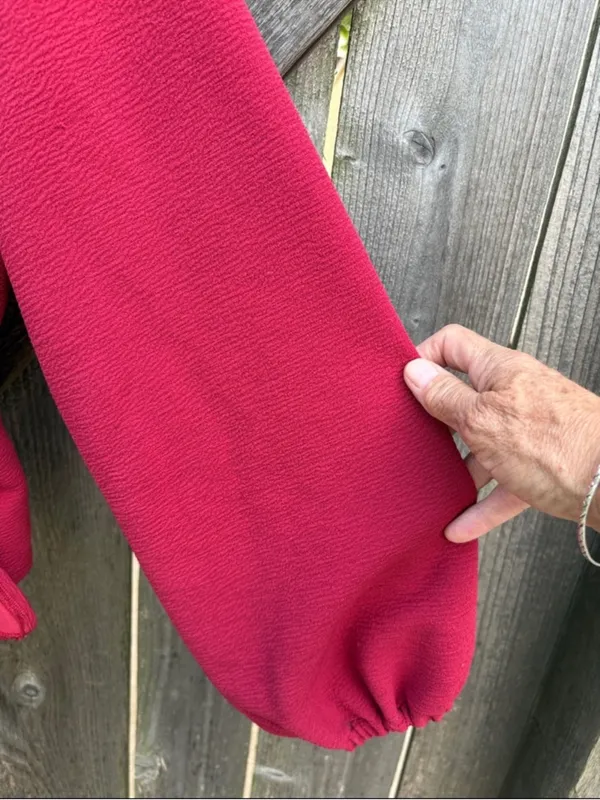 NWT Madewell Crepe Side Tie Wrap Top Crimson Size XL - Image 6