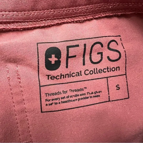Figs Zamora High-Waisted Slim Jogger Scrub Pants in Mauve Dusty Rose Size Small - Image 10