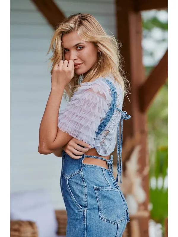 FREE PEOPLE Madonna Top in Purple Size Small - Image 9