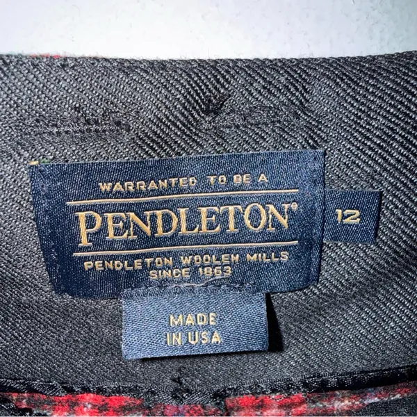 Pendleton Wool Plaid‎ Straight Leg Pants Size 12 Made In The USA - Image 4
