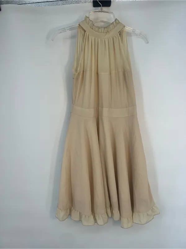 Ciel Beige Ruffled Hem Women's Skirt Size XS - Image 5