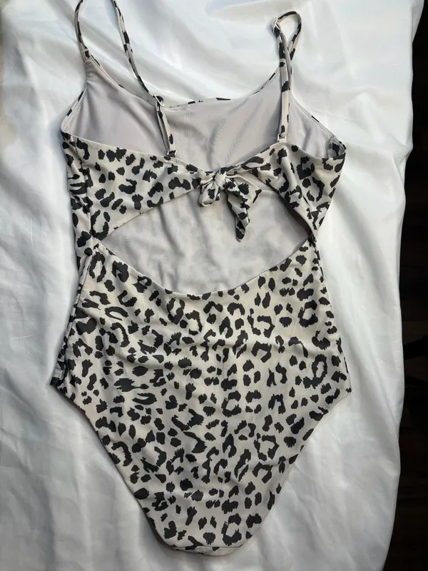 Aerie Leopard Print Full Coverage Tie-Back One Piece Swimsuit - Image 3