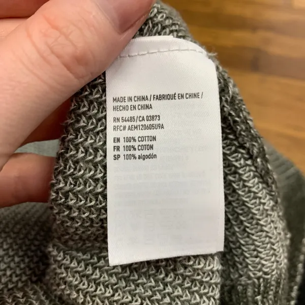 American Eagle Open Knit Cardigan Womens Small Gray Green Pockets Lightweight‎ - Image 5