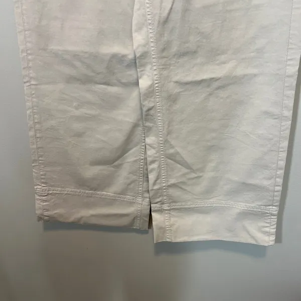 Everlane Wide Leg Crop Pant Cream High Rise Stretch Cotton Twill Size 4‎ - Image 3