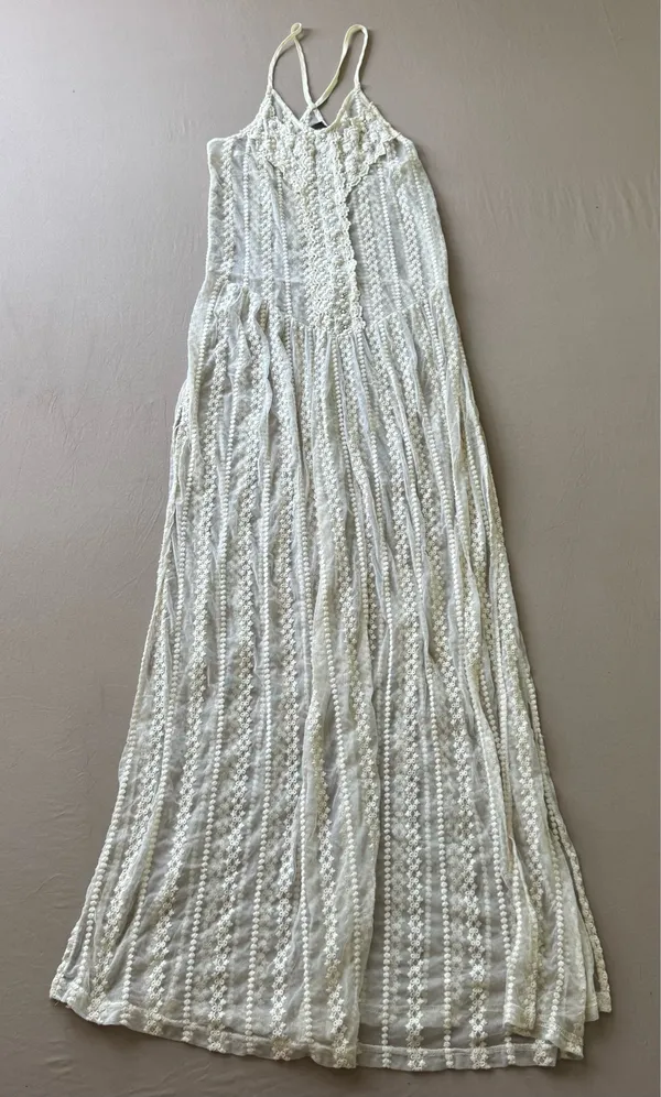 ASTR Vintage Aster Lace Crochet Sheer Maxi Dress - Image 2