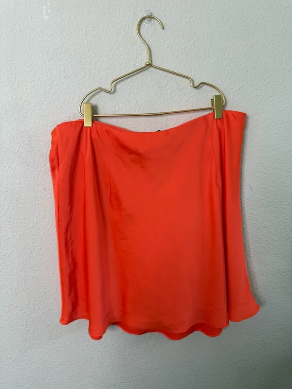 NWT J Crew Gwen Mini Slip Skirt Orange‎ Satin Womens Size XL - Image 5