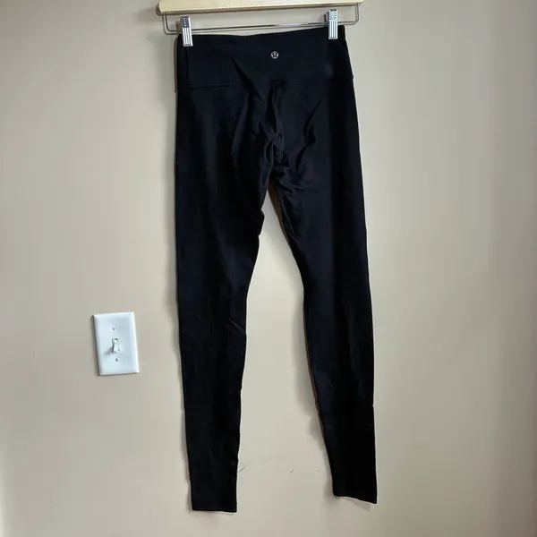 Lululemon full length black leggings women's 4 athletic pants casual workout - Image 4