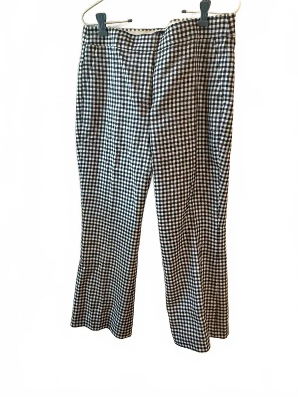 J.Crew Black and White Gingham Linen Blend Pants Large New With Tags - Image 2