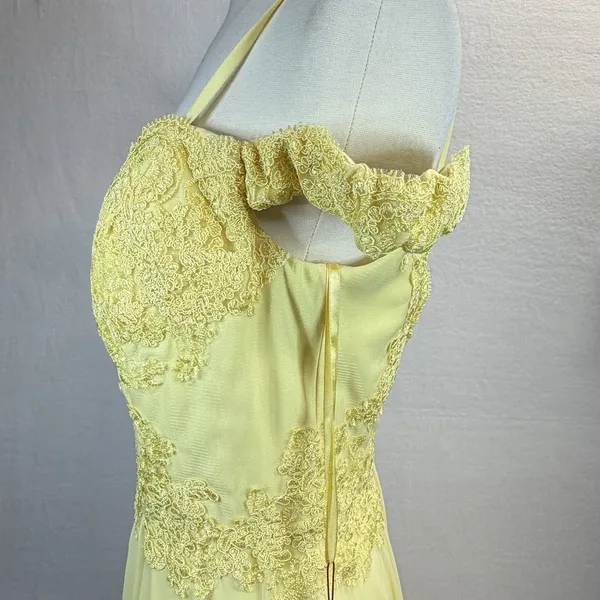 Yellow strapless evening gown Dreess MayoQueen Size‎ 12 - Image 3