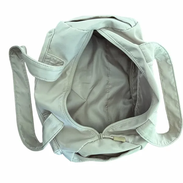 Primark Beige Nylon Duffel Bag with Dual Zipper Pockets - Image 5