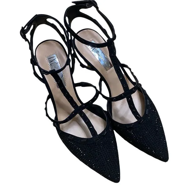 INC Black Studded Evening‎ Casual Dressy Heeled Sandal - Image 2