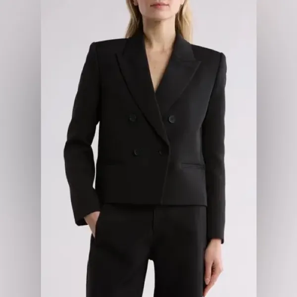 Equipment Femme Ori Black Double-Breasted Jacket - Image 3