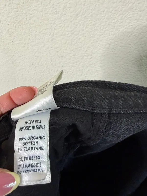 Agolde Freya High Rise Slim Jeans Charcoal Black Gray Womens Size 29‎ - Image 12