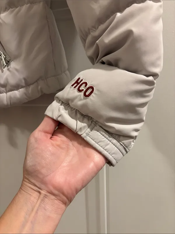 Hollister Grey Puffer Coat Size Large - Image 5