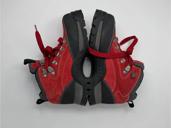 Candie’s Vintage Women’s Size 8.5 Red Leather Hiking Boots Chunky Lug Sole Y2K - Image 7