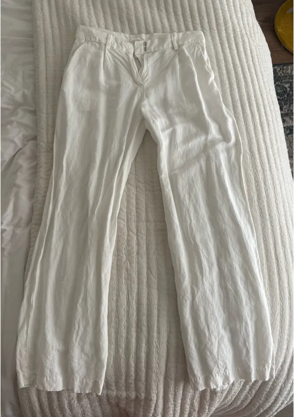 H&M White Linen Trousers - Image 2