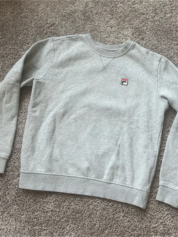 Fila Light Gray Women's Crewneck Sweatshirt with Small Logo - Image 2