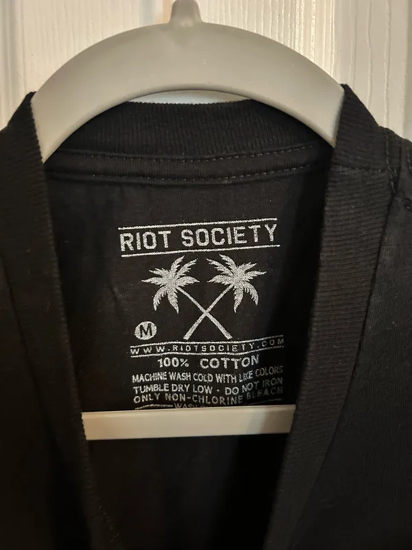 Riot Society Black Tee - Cropped - Image 3