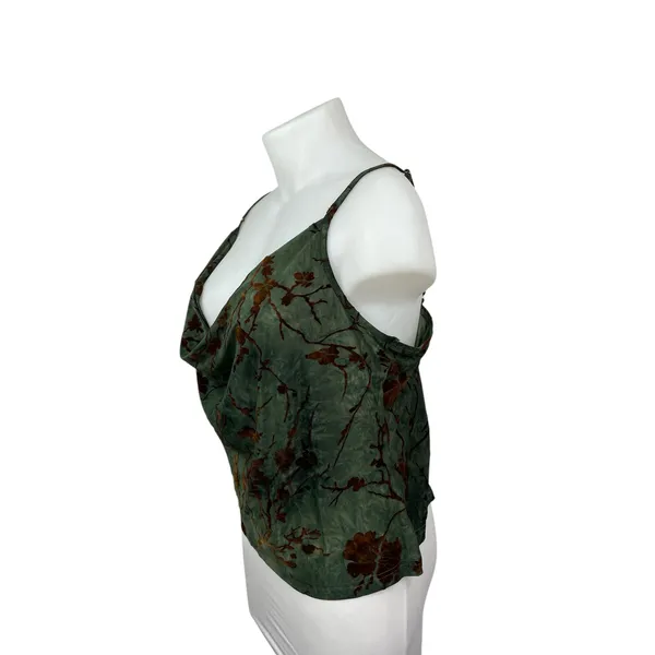 Cider Women's Green Tie Dye Floral Cowl Neck Sleeveless Cami Camisole Tank 4XL - Image 3