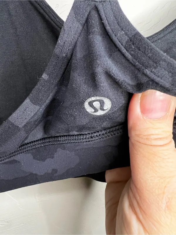 Lululemon Flow‎ Y Nulu Black Gray Camo Light Support Yoga Sports Bra - Image 6