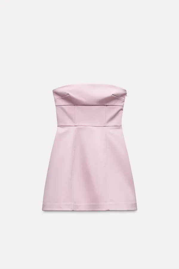 ZARA dress pink sleeveless mini bow wedding coctail party night out - Image 11