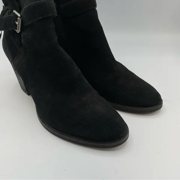Sam Edelman Black Suede Ankle Boots Buckle Western Booties Womens 8 - Image 6