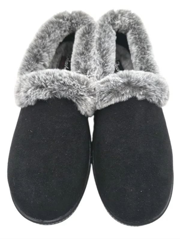Skechers Womens Cozy Campfire Team Toasty plush gray faux Suede Fur Sz 8 black - Image 2
