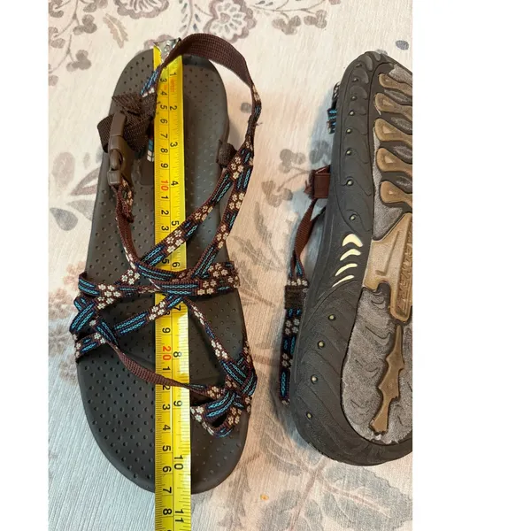 Skechers Reggae Loopy Strappy Trail Hiking Sandals Brown Floral Women's Size 10 - Image 6
