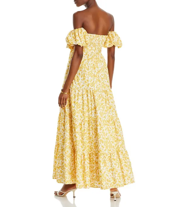 AQUA Floral Off-The-Shoulder Maxi Dress - Image 4