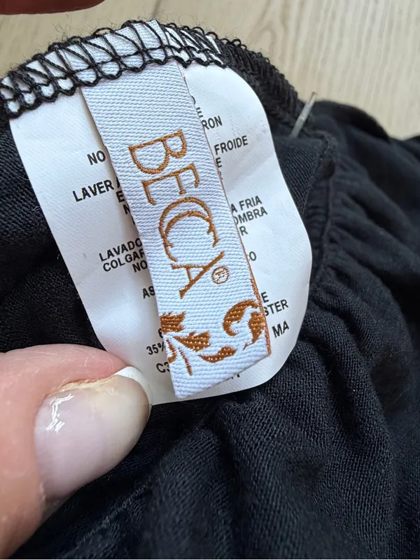 BECCA NWT Breezy Basics Swim Cover-Up Dress size Small Black Swimsuit Beach Mini - Image 11