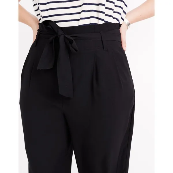 NWT Womens Size 14 Madewell Black Drapey Paperbag Dress Pants NEW - Image 5