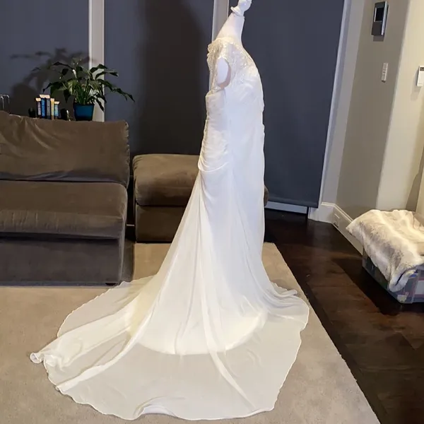 Women’s Chiffon Wedding Dress Corset Back Size 16 NWOT - Image 10
