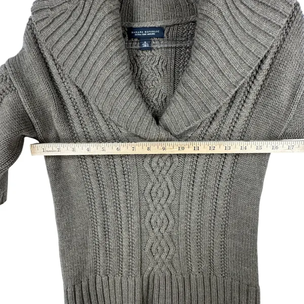 Banana Republic Merino Wool‎ Cable Knit Short Sleeve Sweater Top Small Fisherman - Image 6