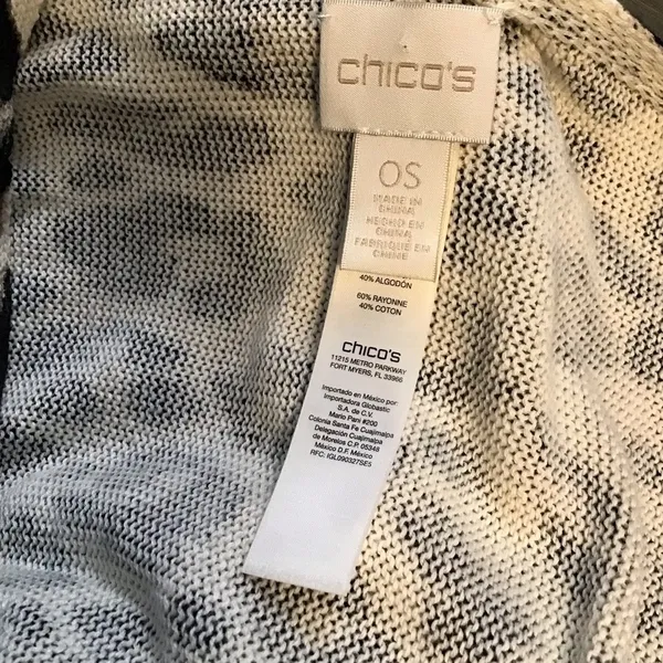 Chico’s Leopard Print Poncho Sweater | Button Front Asymmetrical Top - Image 3