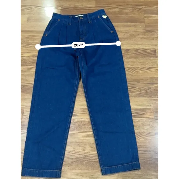 Madewell Baggy Straight Pleated Woodham Dark Wash Denim Jeans Size 26 - Image 8