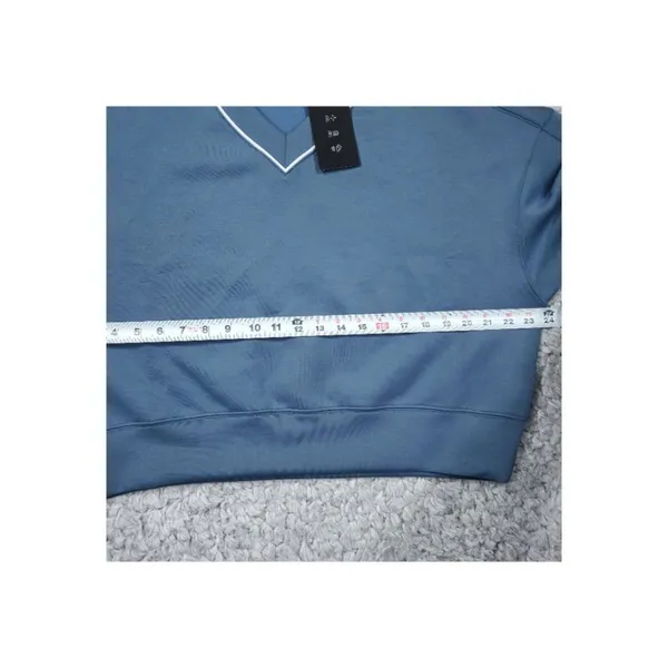 Abercrombie YPB neoKNIT Cropped V-Neck Sweatshirt Blue Women's Size Small - Image 7