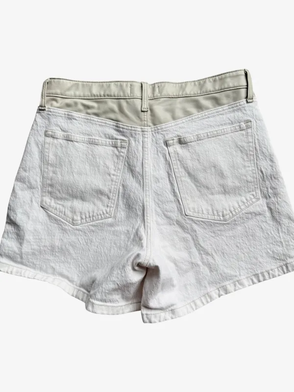Abercrombie Faux Leather and Denim High Rise Dad Shorts‎ Sz 32 - Image 4