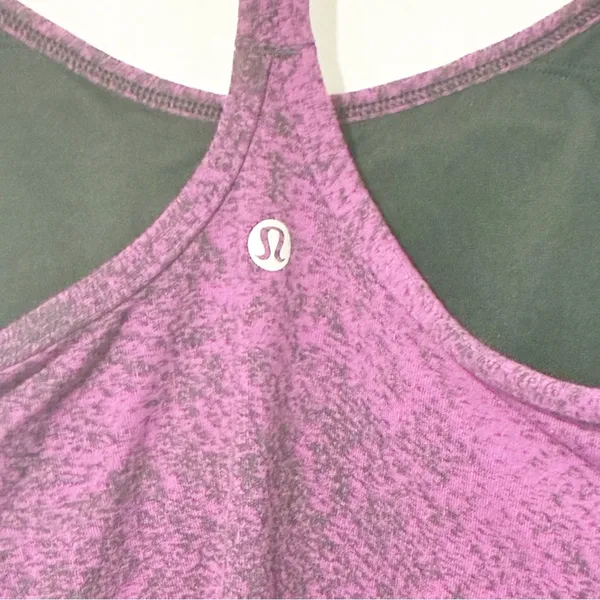 Lululemon Size 4 Purple Speckled Power Y Athletic Tank Top - Image 4