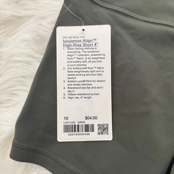 Lululemon Align High Rise Short 4" Army Green Size 10 - Image 9