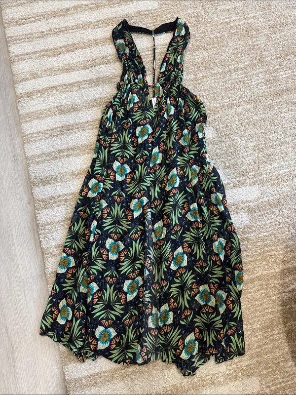 Brenda Quinn x Anthropologie Tropical Floral Resort Wear Halter Maxi Dress - Image 9