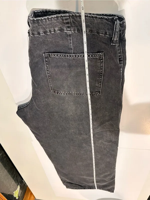 Old Navy Drapey Denim High Rise Baggy Wide Leg Jeans Black Size 14 - Image 10