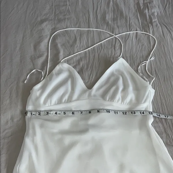 Zara White Ruffle Hem Dress‎ - Image 6