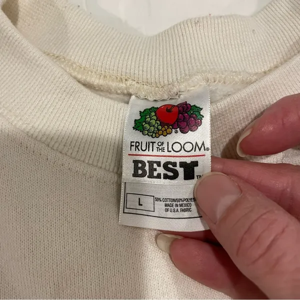 Fruit of the Loom Vintage Florida Keys cozy soft sweatshirt oversized large cream crew neck - Image 5