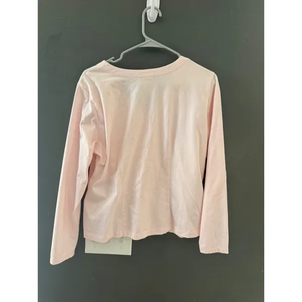 LL Bean Womens Pink‎ Pima Cotton V-Neck Button Front Cardigan Sweater Large - Image 5