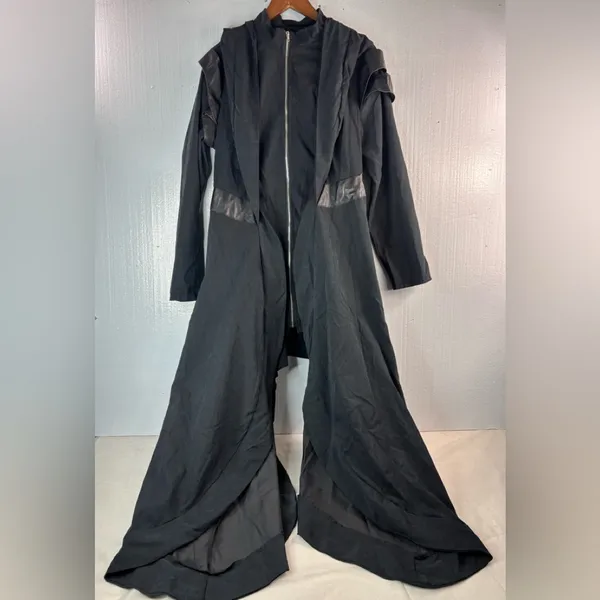 Goth Robe M Hoodie Black Zip Front - Image 7