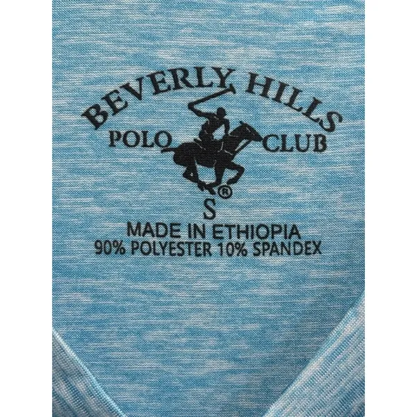 Beverly Hills Polo TShirt Women's Logo V Neck Size S Tie Dye Turquoise‎ - Image 2
